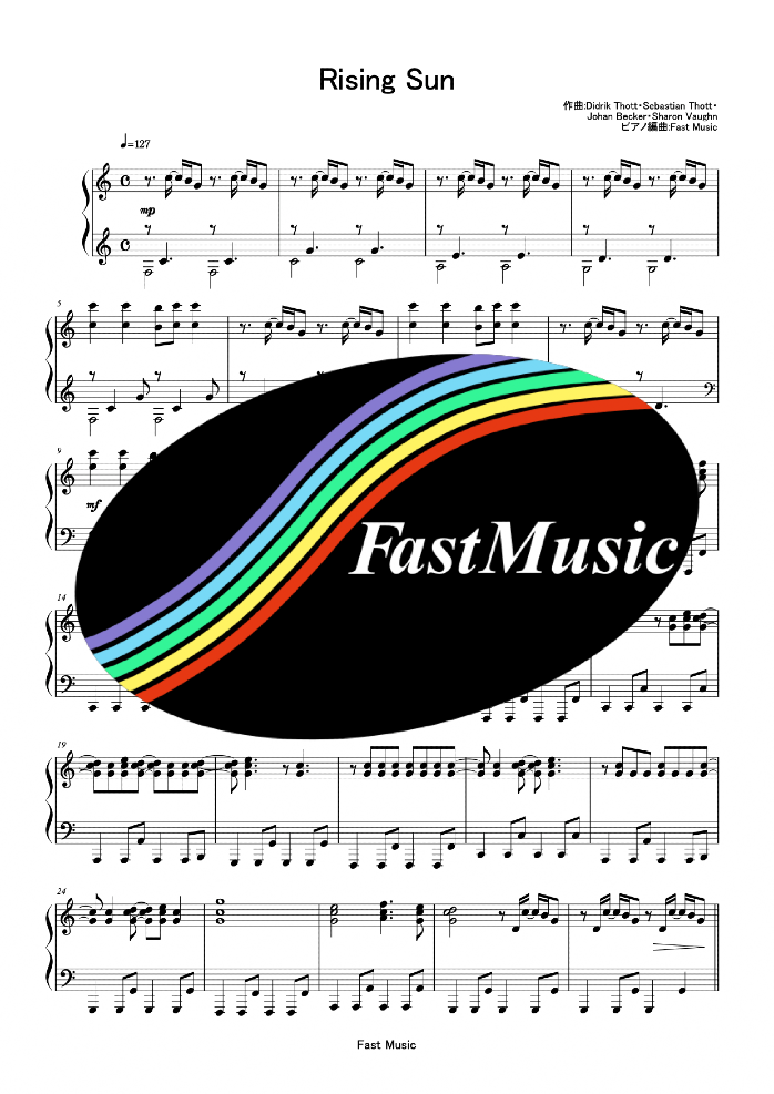 EXILE Rising Sun  Piano Solo sheet music & Melody [FastMusic]